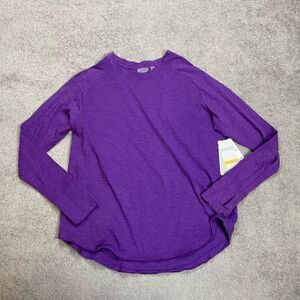 Zella Women’s Medium Purple Activewear Gym Long Sleeve Thumb Hole Shirt Top NWT